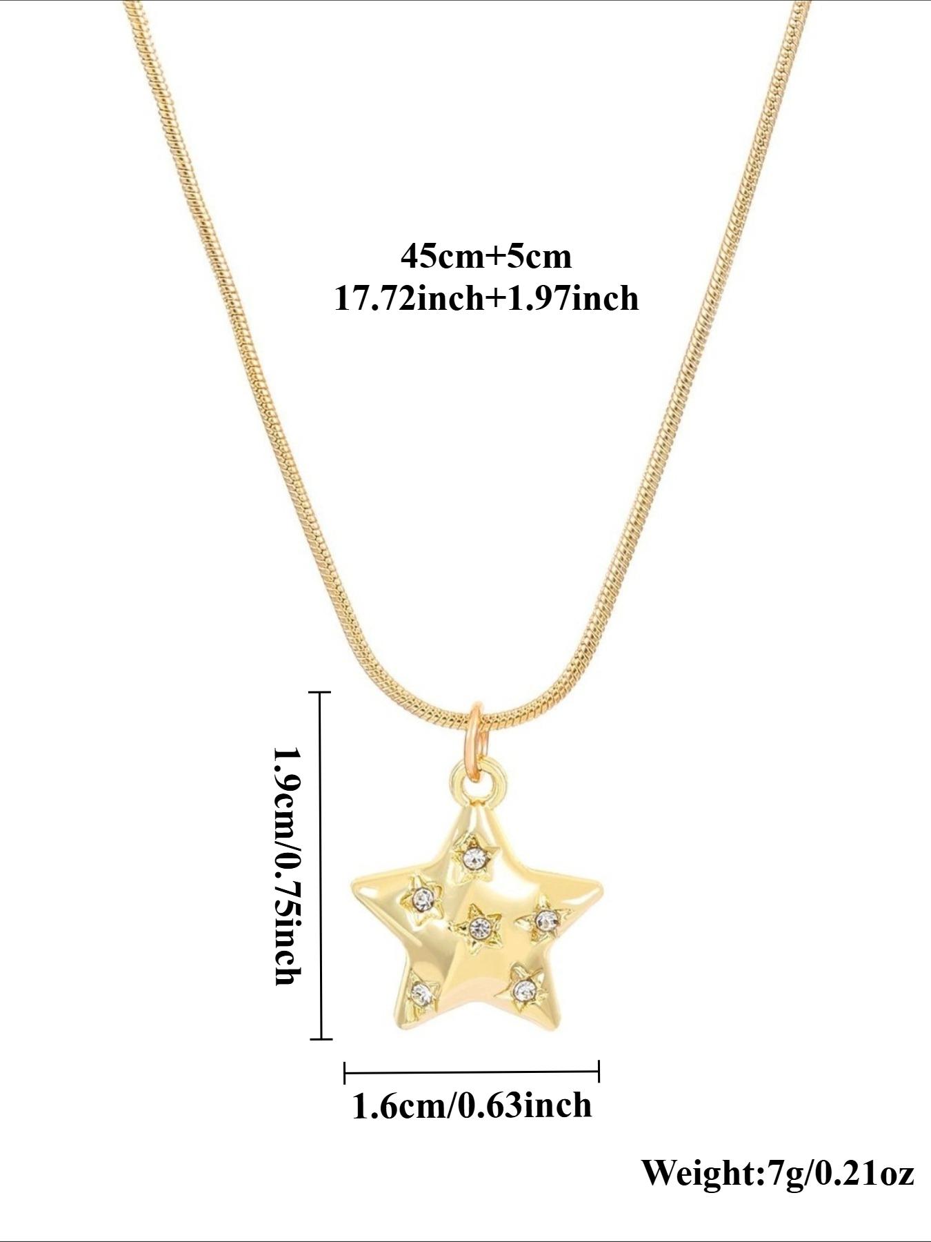 Fashionable and Trendy Star Pendant, Snake Bone Chain Necklace, Women's Necklace, Simple and Casual, Versatile, Daily Party Necklace