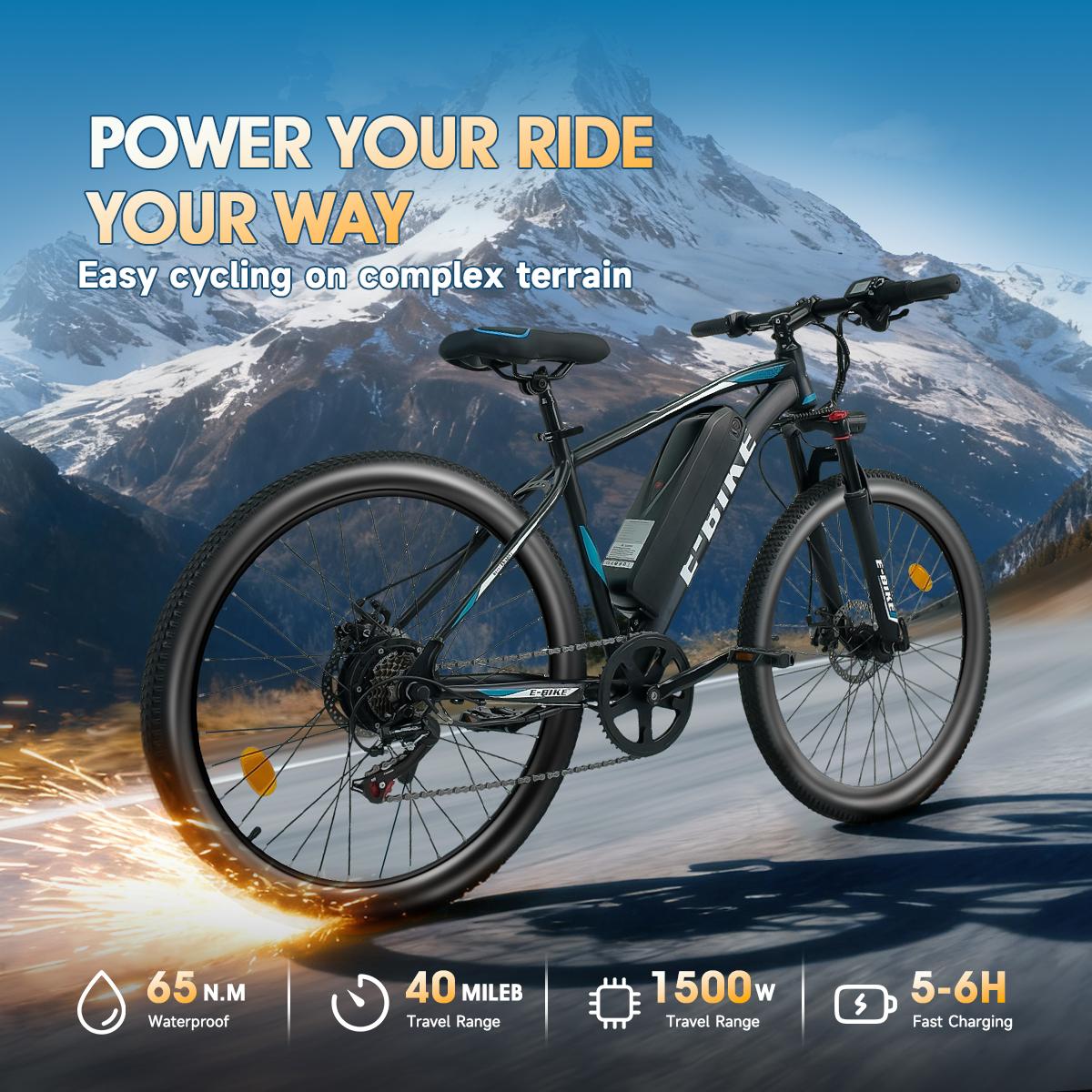 1500W Ebike for Adults– 25MPH Lightweight Commuter Electric Mountain Bike, 576Wh Removable Battery, 50+Mile Range, Front and Rear Brake,7-Speed, 26" Tires, Front Suspension,Easily climb the slope ,ebike for Commuting & Adventure,UL 2849 Certified 1500W Ebike for Adults– 25MPH Lightweight Commuter Electric Mountain Bike, 576Wh Removable Battery, 50+Mile Range, Front and Rear Brake,7-Speed, 26" Tires, Front Suspension,Easily climb the slope ,ebike for Commuting & Adventure,UL 2849 Certified