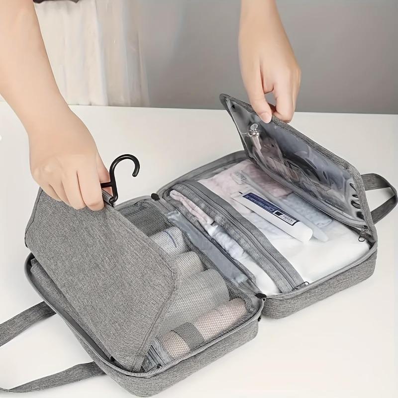 Waterproof Foldable Toiletry Bag, 1-Count Multifunctional Travel Cosmetic Organizer, Large-Capacity Portable Hanging Toiletry Bag for Business Trips, Vacations, Gym and Camping, Multifunctional Toiletry Bag