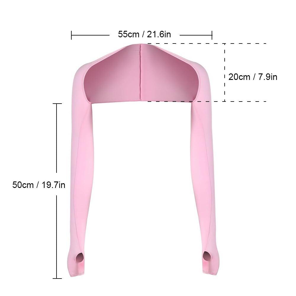 4-Piece UV Protection Sun Cooling Cape & Compression Arm Sleeves Set, Ice Silk Summer Cooling Sleeves for Golf & Outdoor Sports, Elastic Sun Protection Arm Cuffs & Shaper