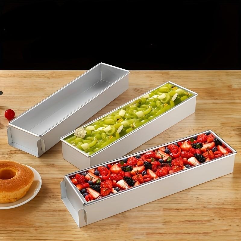 Rectangular Stainless Steel Cake Mold Set, Long Tray & Spatula Tools, Commercial Mousse Cheese Cake Baking Supplies, Trendy Tiramisu Moulds, Bakery Molds