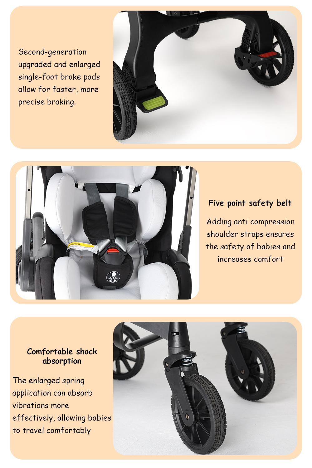 Premium Stroller | Adjustable Canopy | Compact, Foldable | Comfortable Stroller for Outdoor Baby Carports Bassinet Travel System