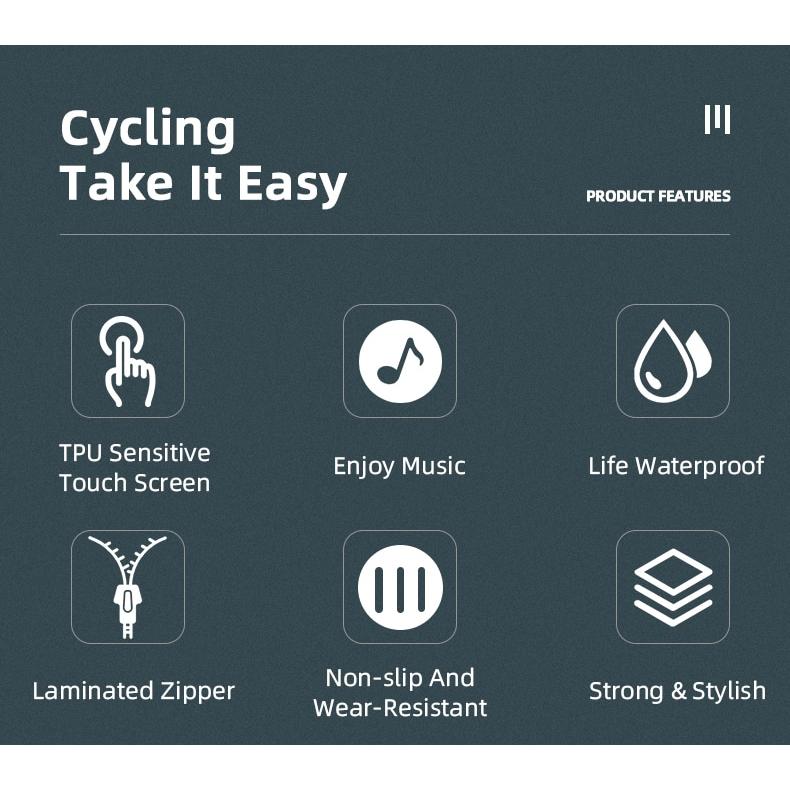 ROCKBROS Bike Phone Mount Bag Bike Front Frame Handlebar Bag Waterproof Bike Phone Holder Case Bicycle Accessories Pouch Sensitive Touch Screen Compatible with iPhone 11 XS Max XR 8 Plus Below 6.5"