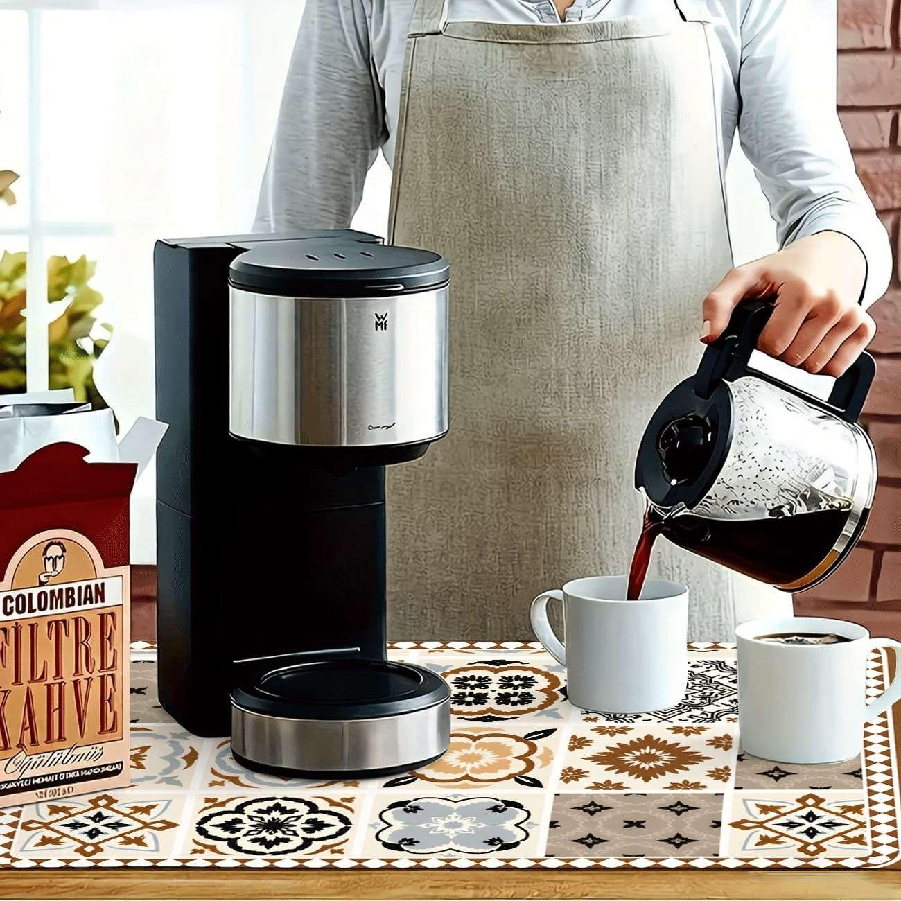 Multi-Functional Table Mat, Classic Plaid Print Rubber Coaster, Easy Clean, Water Absorbent, Non-Slip, Durable, Ideal for Kitchen and Bedroom