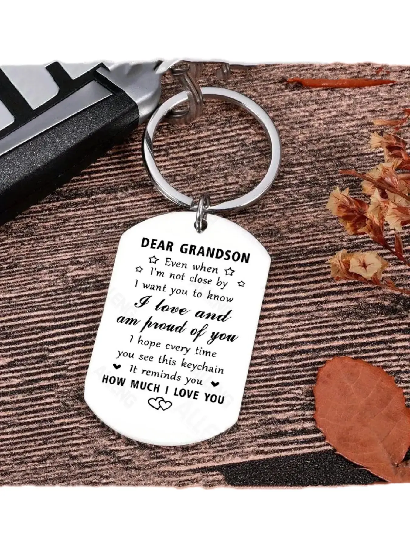 Grandson Gifts Keychain, I Love You Grandson Gifts, Proud Of Grandson Birthday Gifts Fathers Day Christmas Key Chain, Grandson Xmas Present