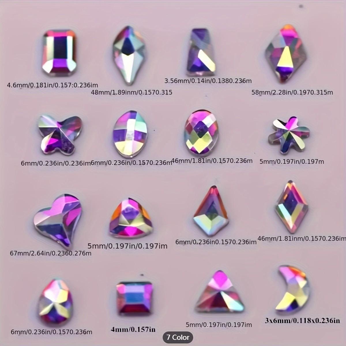 190pcs Moonlight Sparkle Nail Art Rhinestones, Champagne Unflavored, Super Shiny Multi-Shape Gems for DIY Crafts & Fashion Design