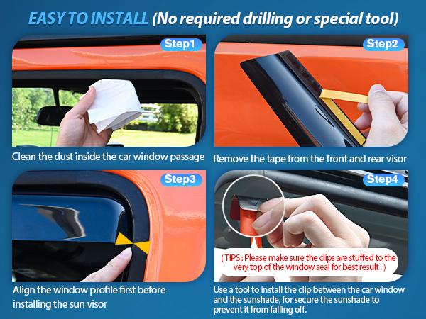 Nilight in Channel Window Deflectors for Chevy Silverado/GMC Sierra 1500 Crew Cab 2014-2018,Silverado/Sierra 2500HD-3500HD Crew Cab 2015-2019 Rain Guards,Vent Window Visors-4pcs Car Truck Auto Accessories Vehicle  dealsforyoudays