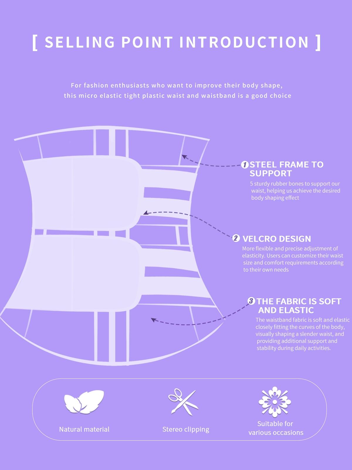 Women's Solid Zip Up Waist Trainer, Adjustable Tummy Control Shaper, Women's Shapewear Clothes for Daily Wear