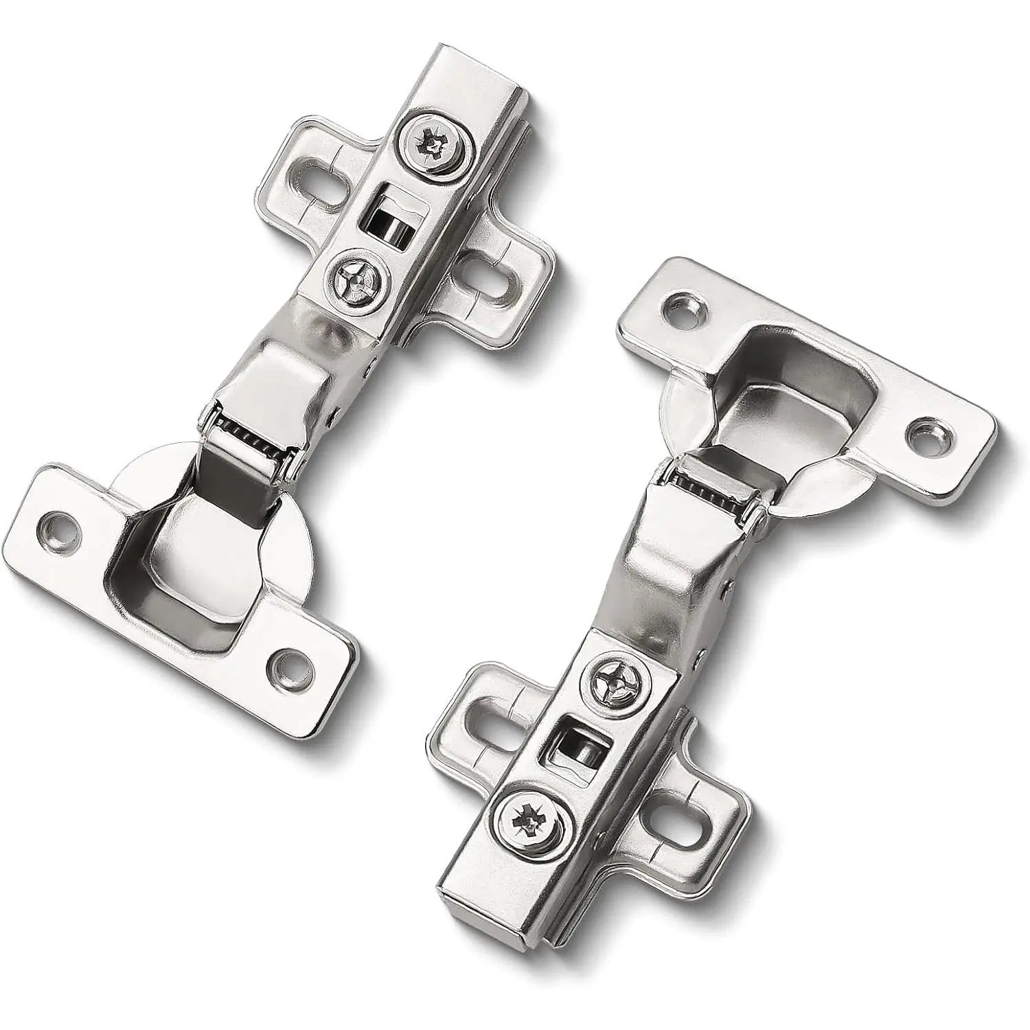 2 Pack(1Pair) Inset Frameless Soft Closing Cabinet Hinges, 105°Open  Adjustable Hinges,  European Cupboard Hinge