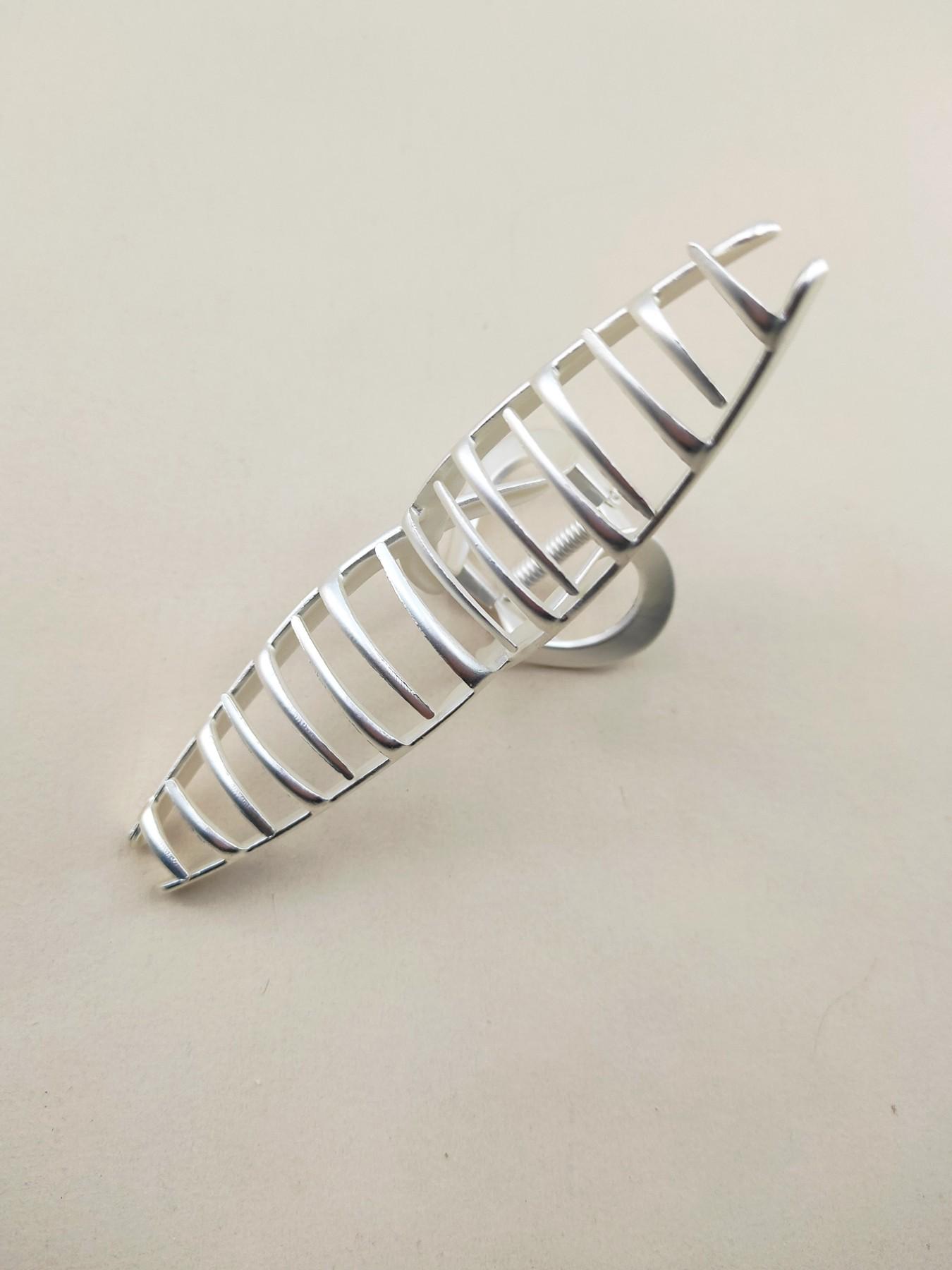 1pc 12cm Cross Rope Metal Geometric Hair Clip, Durable Metal Material, Strong Grip, Ideal for Bright Multi-Ponytails, Secure Hairstyling Tool