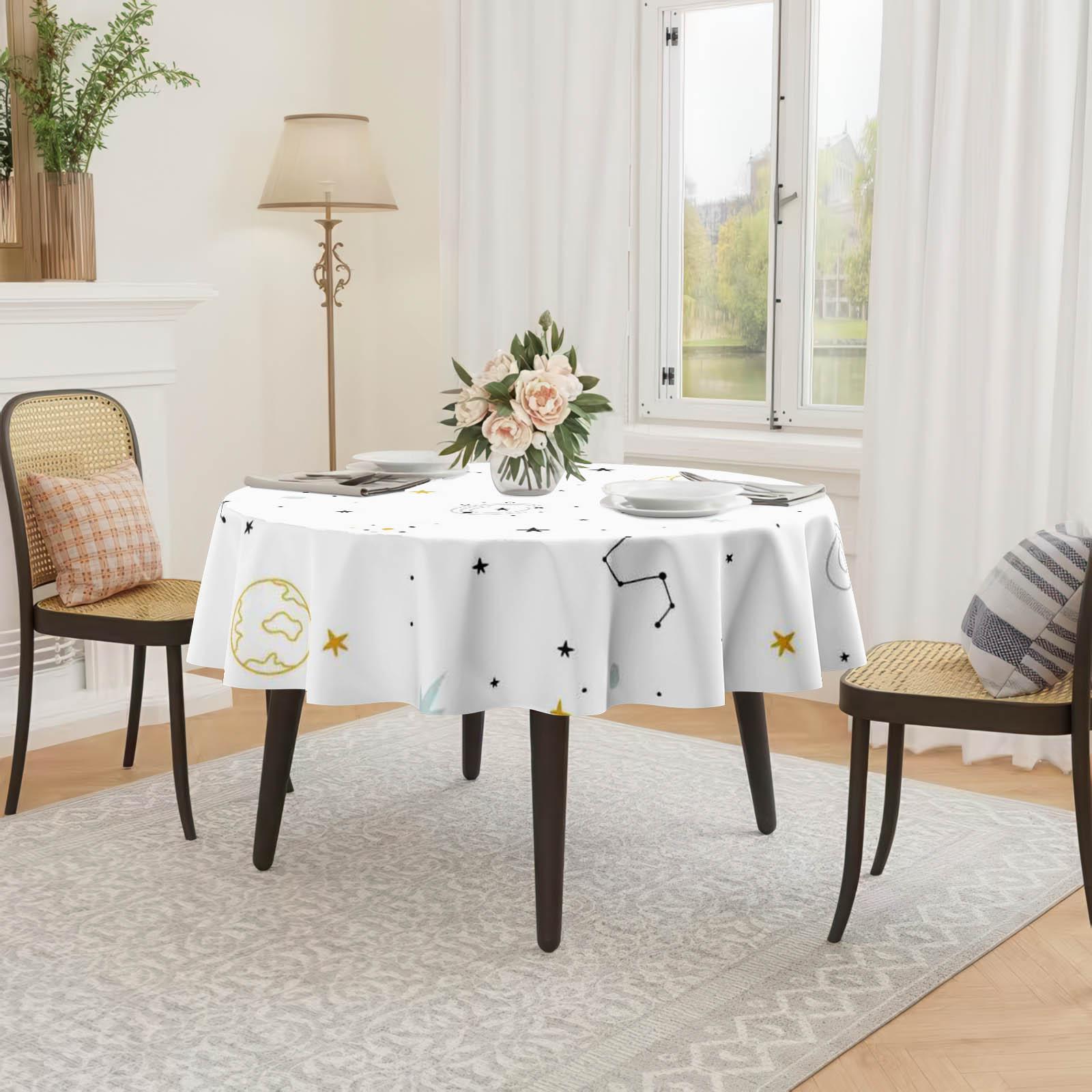 Plaid Style Tablecloth, 2D Fat Printing, Festival Party Tablecloth, Outdoor Camping Round Tablecloth, Kitchen Accessory, Ideal Gift