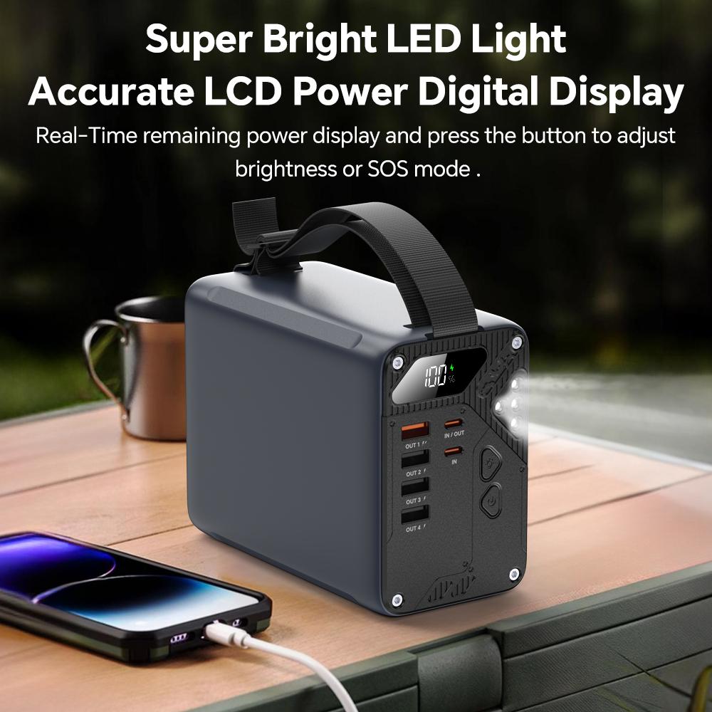 80000mAh High Capacity  Power Bank 30W PD 3.0 Fast Charging Portable Charger QC 22.5W Portable USB C Battery Packs with LCD Display Battery Bank for iPhone, Samsung, iPad ,Macbook & Outdoors Camping With LED Light+SOS Mode and Handel Belt