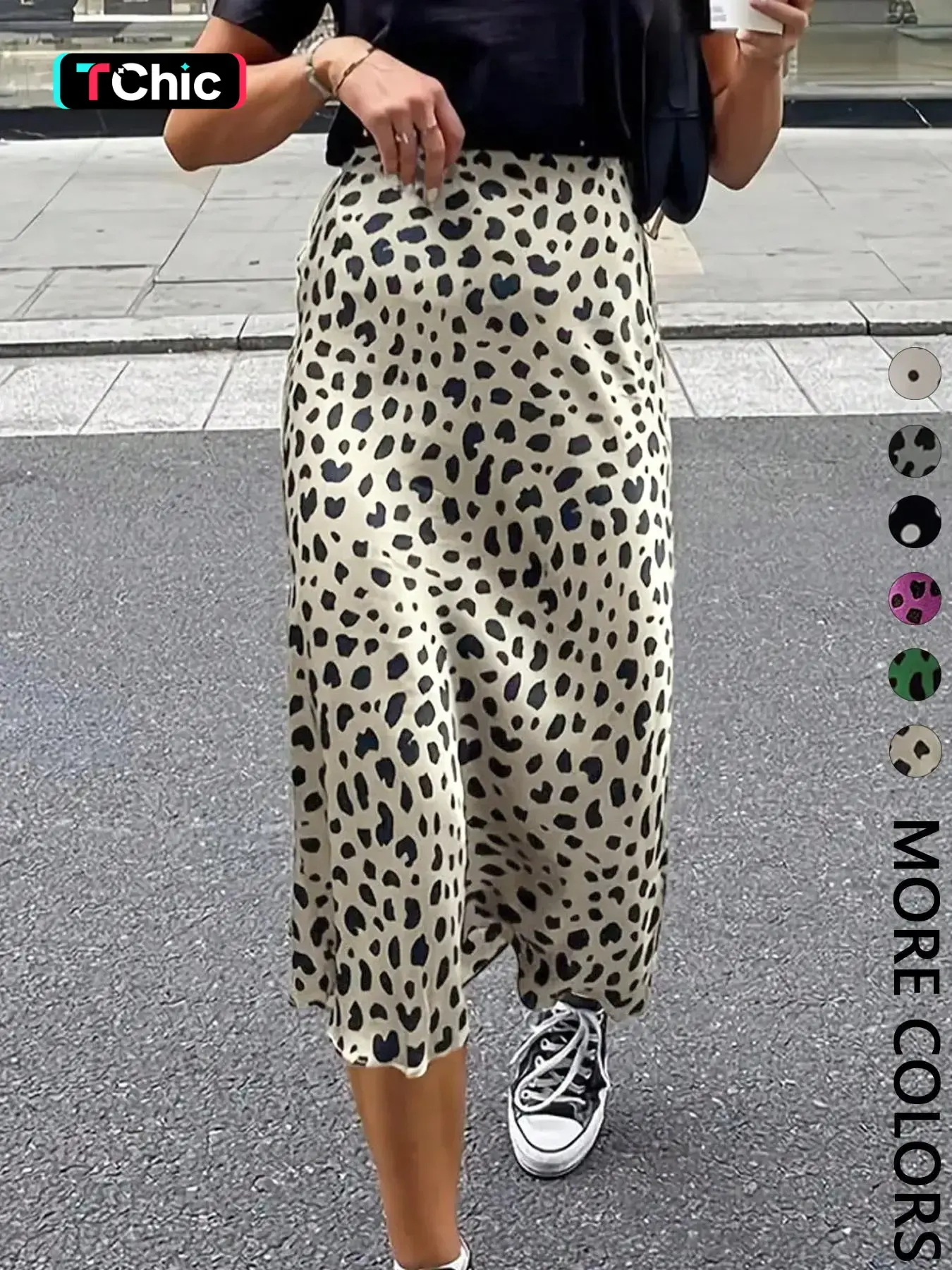 1 Piece Women Leopard Print Skirt Bottom Zipper ，Multiple Color Options, Suitable For Party, Office, Short Skirt, Music Festival, Casual Outdoor, Street Fashion, Autumn, School