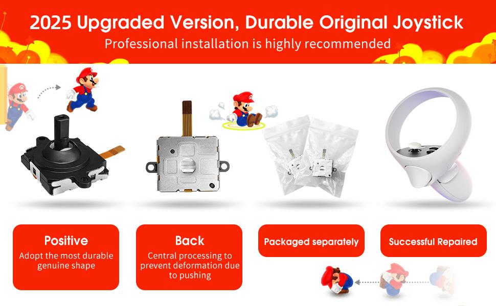 Joystick Replacement Kit for Oculus Quest 2/3 Controller, Repair Kit for Meta Quest 2/3 Controller, Include 2 Joysticks, T5 Screwdriver, Tweezer, Pry Tool, 4 Thumbstick Grips (Black-11-in one) Joystick Replacement Kit for Oculus Quest 2/3 Controller, Repair Kit for Meta Quest 2/3 Controller, Include 2 Joysticks, T5 Screwdriver, Tweezer, Pry Tool, 4 Thumbstick Grips (Black-11-in one)