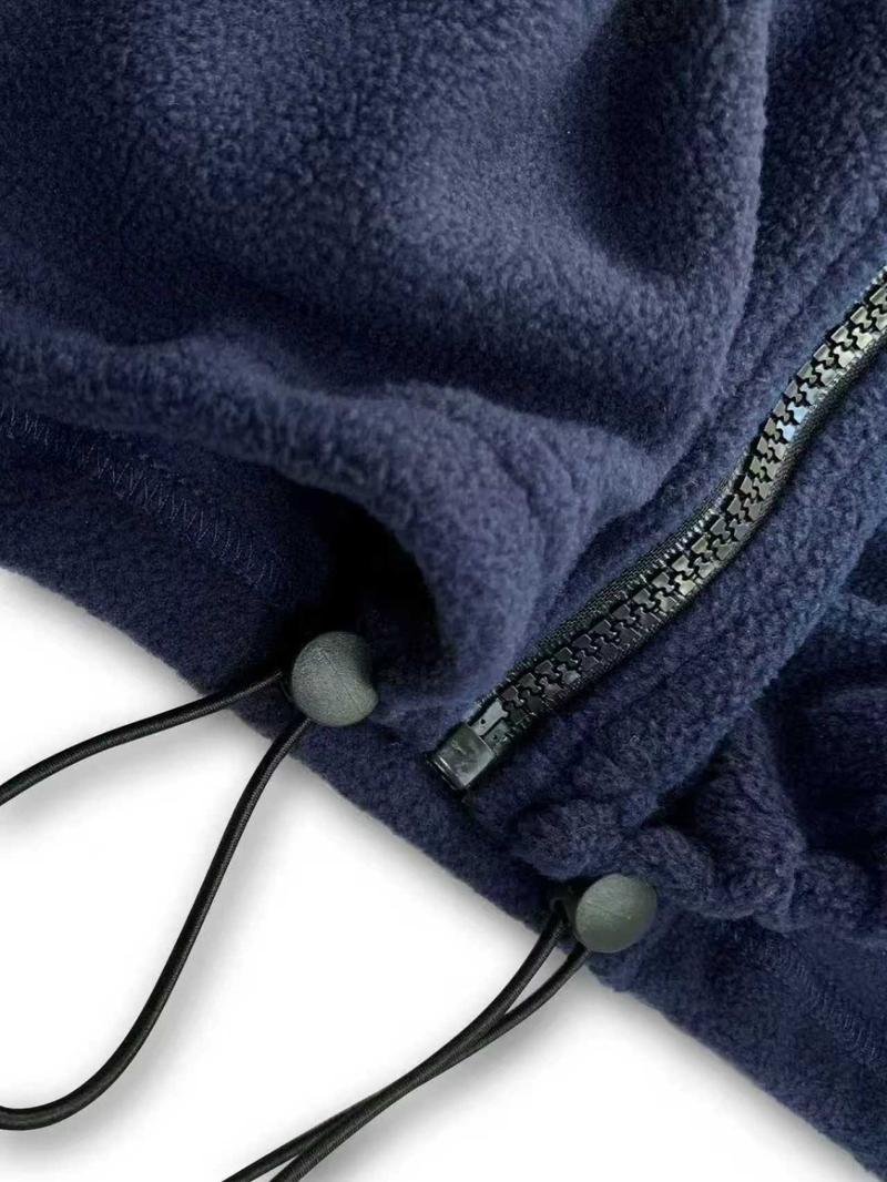 Women's Cropped Zip-Up Jacket - Fleece Casual Top with 'ADA' Print for Daily & Leisure. Adjustable Drawstring Waist Jacket in Navy/Beige/Black Winter Fashion Clothing Women's Cropped Zip-Up Jacket - Fleece Casual Top with 'ADA' Print for Daily & Leisure. Adjustable Drawstring Waist Jacket in Navy/Beige/Black Winter Fashion Clothing