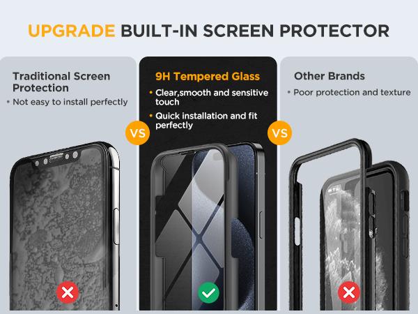 Miracase Glass Cellphone Case ,Full-Body Magnetic Case ,with Built-in 9H Tempered Glass Screen Protector, with Camera Lens Protection Accessories Shockproof Cover Protective Smartphone Casing