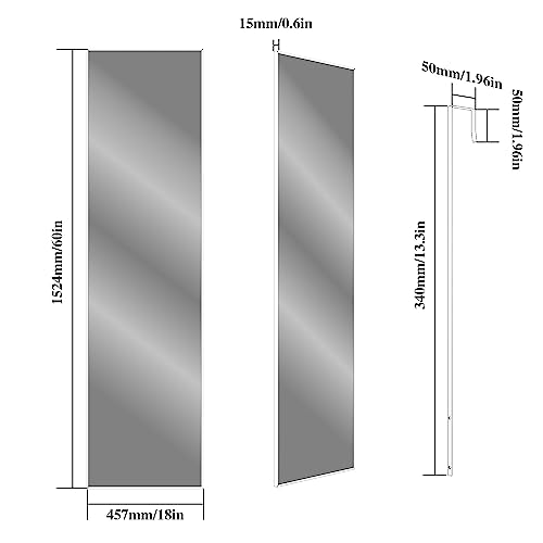 Floor & Wall-Mounted Full-Length Mirror, Aluminum Frame, High-Definition Clear Glass, Shatter-Proof & Anti-Explosion Design, Large Full Body Mirror for Bedroom, Living Room, Entryway & Home Decoration, Modern Sleek Style, Easy to Install
