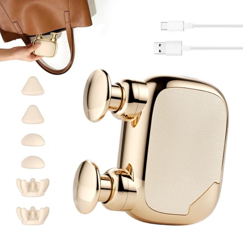 Mini Dual-Head Fascia Gun, Powerful Deep Muscle Massager, Equipped With 3 Massage Heads And 3 Adjustable Speed Settings; Supports USB Charging, Suitable For Travel, Exercise, And Daily Use. It Is An Ideal Travel Companion And A Great Gift Choice.