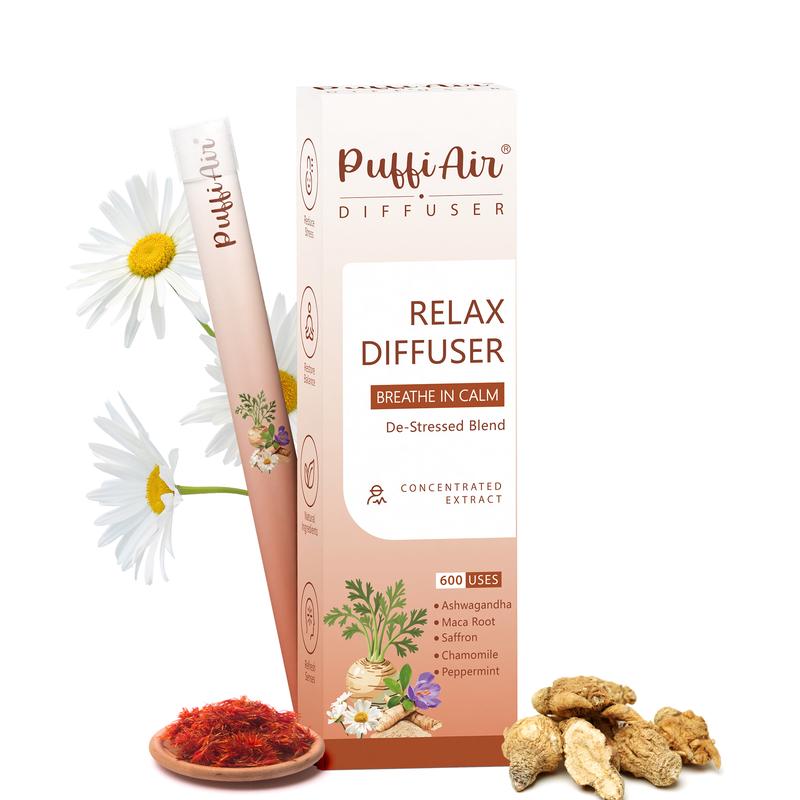 PuffiAir Natural Herbal Diffusers made of herbal extract for Lung support/ Energy boost/ Sleep / Relaz