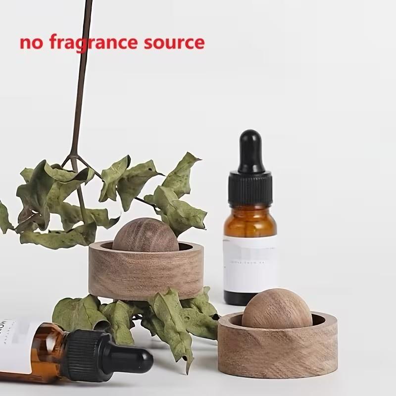 Creative Round Ball Scent Diffuser, Walnut Wood Essential Oil Diffuser, Aromatherapy Diffusers, Natural Fragrance Dispenser, Ideal Gift for Home, Car, Bathroom Decor, Aromatizer