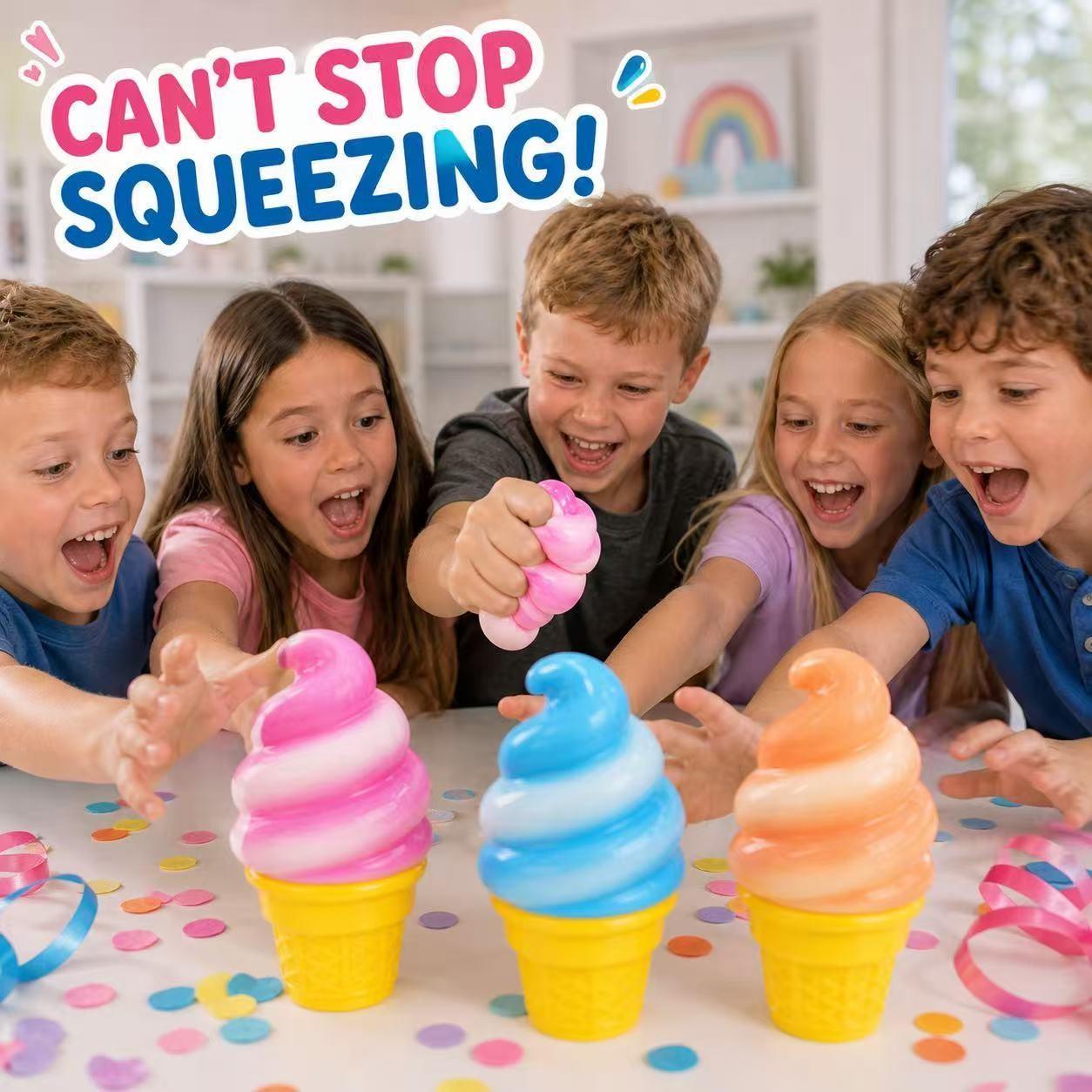 1/3/6/9PCS Ice Cream Squishy Toy Set – Super Soft Squeeze Fidget, Squishy Fidgets, Soft Sensory Squishies, Slow Rise Stress Relief Sensory Toy for Kids & Adults, Cute Desk Toy, Party Favor Gift