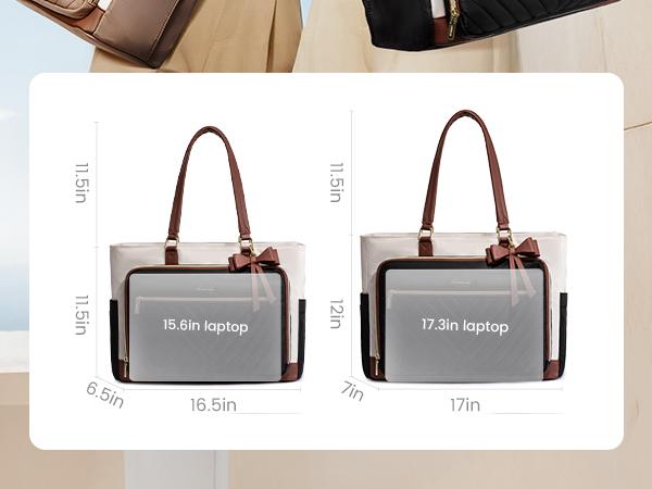 LOVEVOOK 15.6 Inch Laptop Tote Bag for Women, Teacher Work Tote Bag with Large Cup Holder, Quilted Nurse Diaper Bag with Multi-Pockets for Travel, Computer Women's handbags for Teacher gift,Large capacity & Padded Laptop Compartment,TikTokShopStockUp