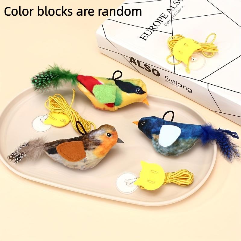 Interactive Cat Toy Bird Simulation, Wireless Rechargeable Physical Sound, Self-Entertainment & Exercise, Hanging Play Teaser Stick