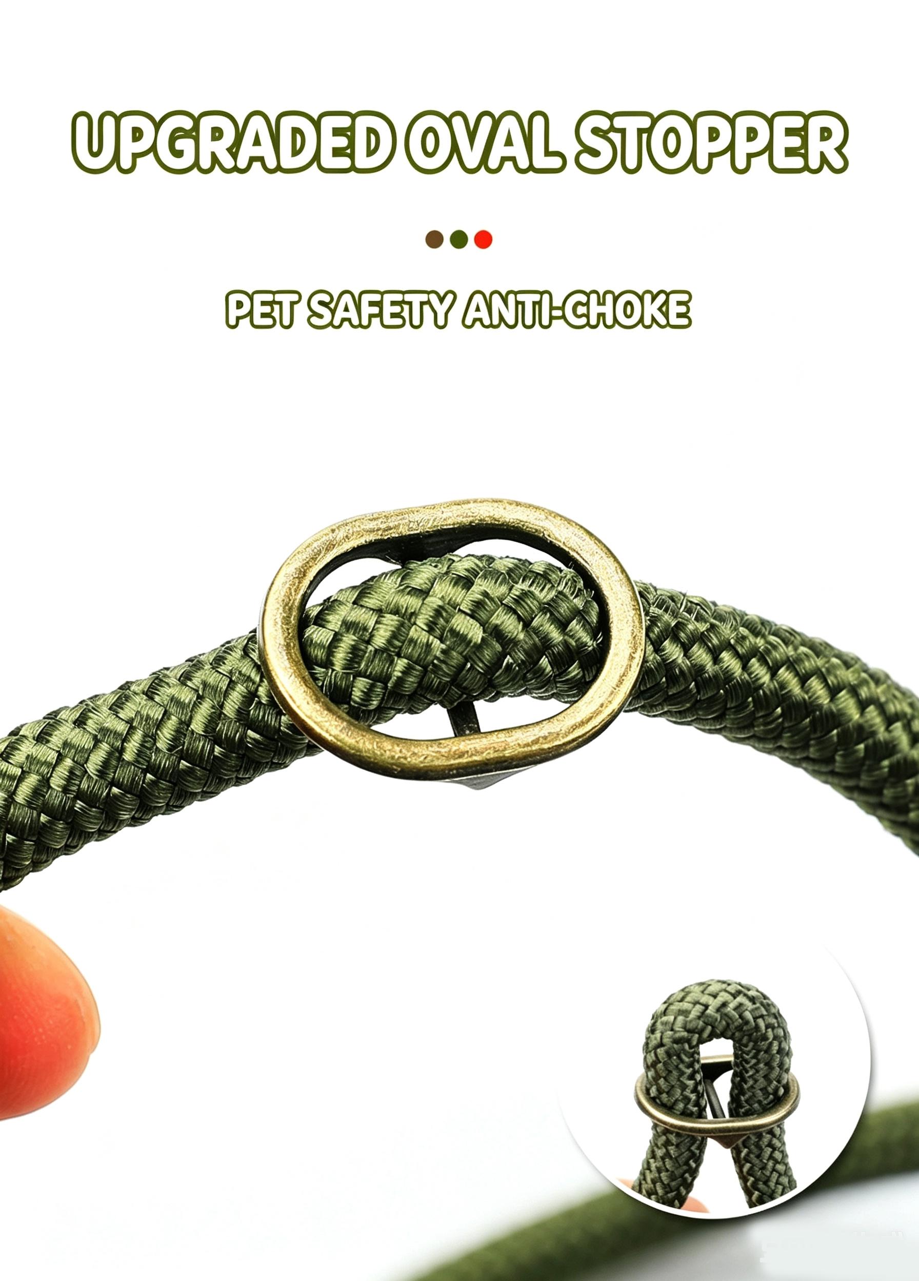 Dog Slip Lead All In One Training Leash Soft Foam Handle Heavy Duty Polyester Climbing Rope Walking Leash for Small Medium Large Dogs