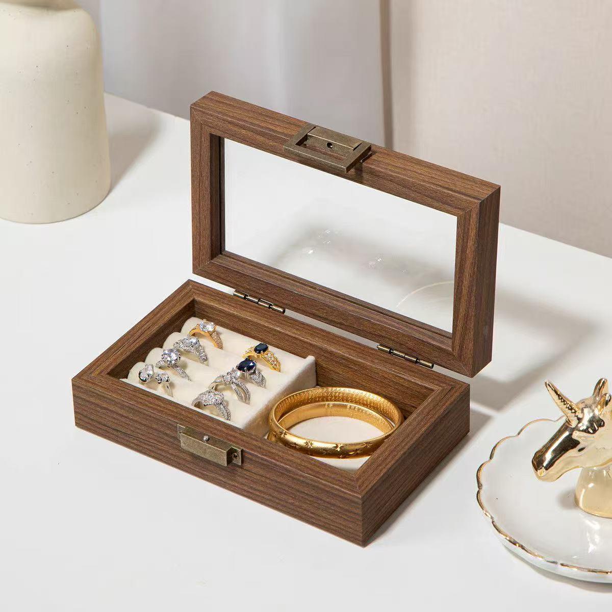 Vintage Simple Multifunctional Jewelry Box, Ring Storage Case, Travel-Friendly Portable Organizer for Bracelets, Necklaces, Earrings