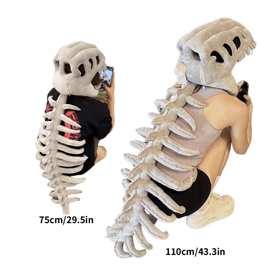 Halloween Dinosaur Skeleton Costume Headband, Fun Role-Playing Plush Toy, Creative Prank Gift for Kids, Family & Friends