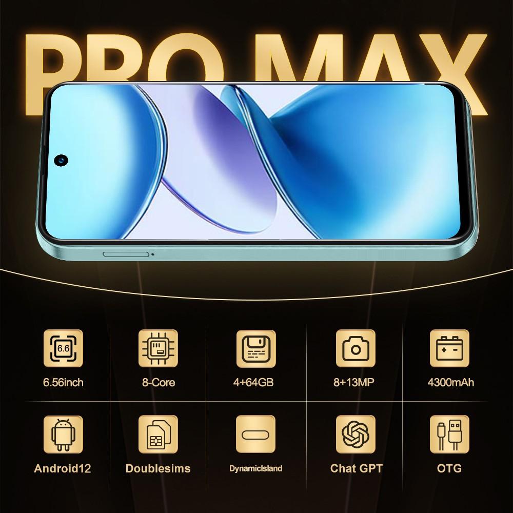 FUFFI-Smartphone, 4+64GB ROM,6.56-Inch Screen, Dual Sim Card, Android 12.0, Quad-Core Processor, 4300mah Battery, Fashionable Design