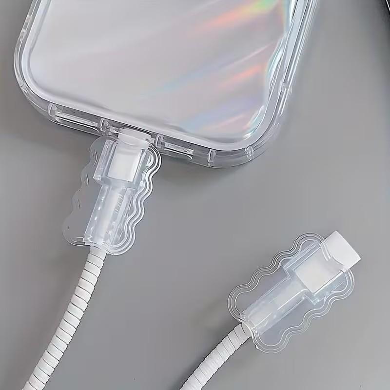 10-Pack High-Quality Flexible Tpu Wave Cable Protectors, Durable Cable Guards, Strong Protection for Phone Data Cables, No Battery Included