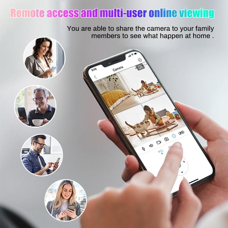 9MP WiFi Outdoor Camera Wireless Three Lens Security Protection Surveillance Camera Auto Tracking Cam,360° PTZ Camera Auto Tracking Street Surveillance Camera ICsee,Home Two-way Voice,Waterproof,Best Gift