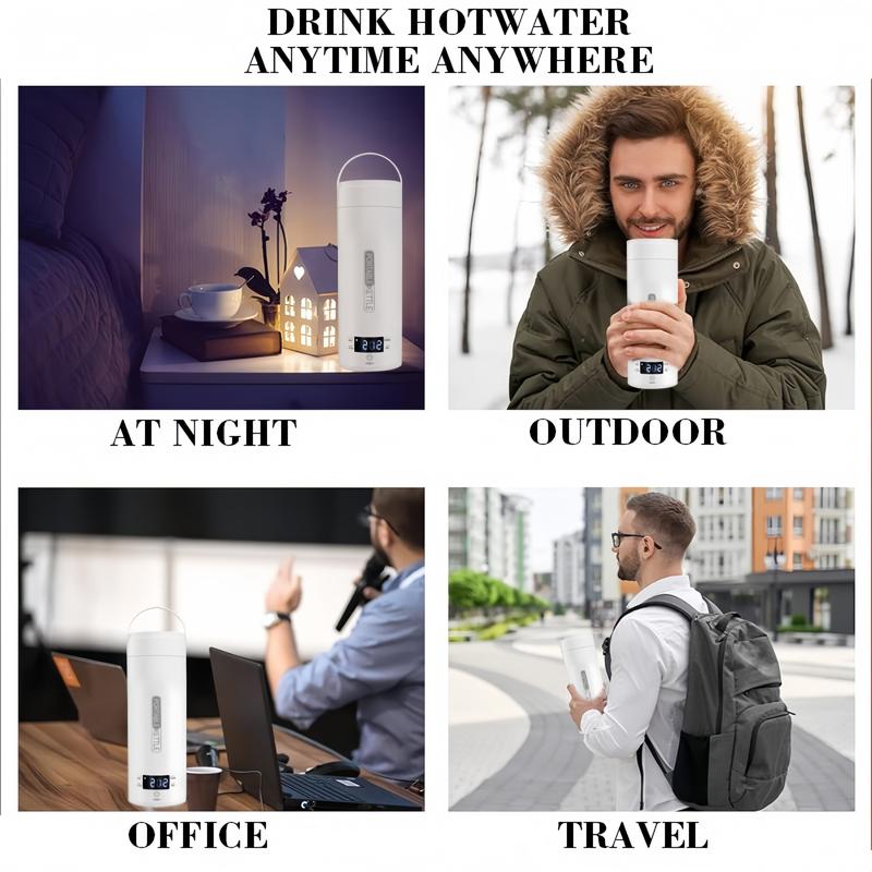 Travel Electric Tea Kettle Portable Small Mini Coffee Maker with 4 Variable Presets, Personal Hot Water Boiler 304 Stainless Steel with Automatic Shutoff and Boil-Dry Protection