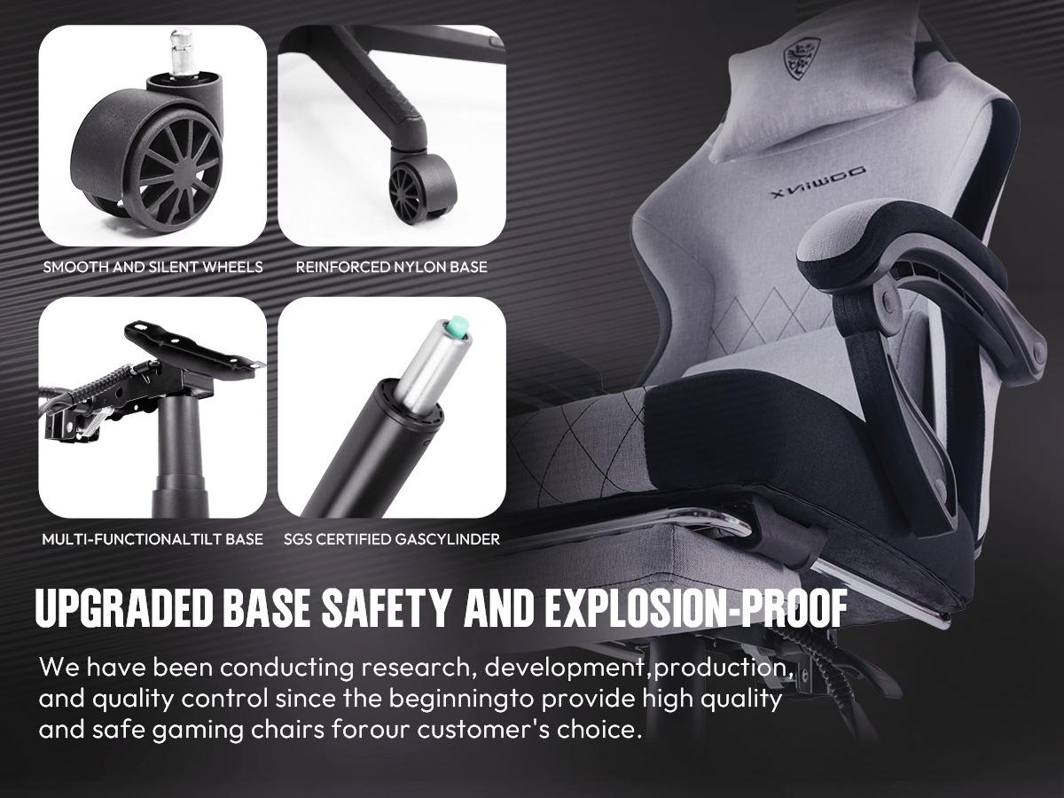 Dowinx Lumbar Massage Support office game Chair, spring cushion fabric, foot pedal ergonomic chair 300 LBS