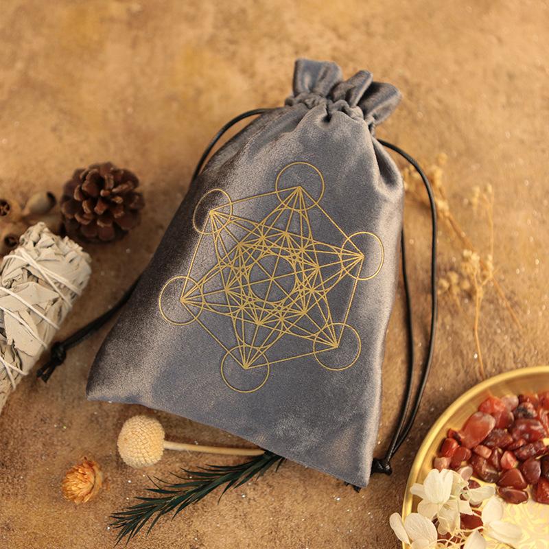 Tarot Card Storage Bag with Drawstring Pouch, Multifunctional Storage, Multiple Patterns, Fits Oracle Cards, Crystals, Jewelry, Data Cables, Ideal for Gift, Holidays, Birthdays, Graduation