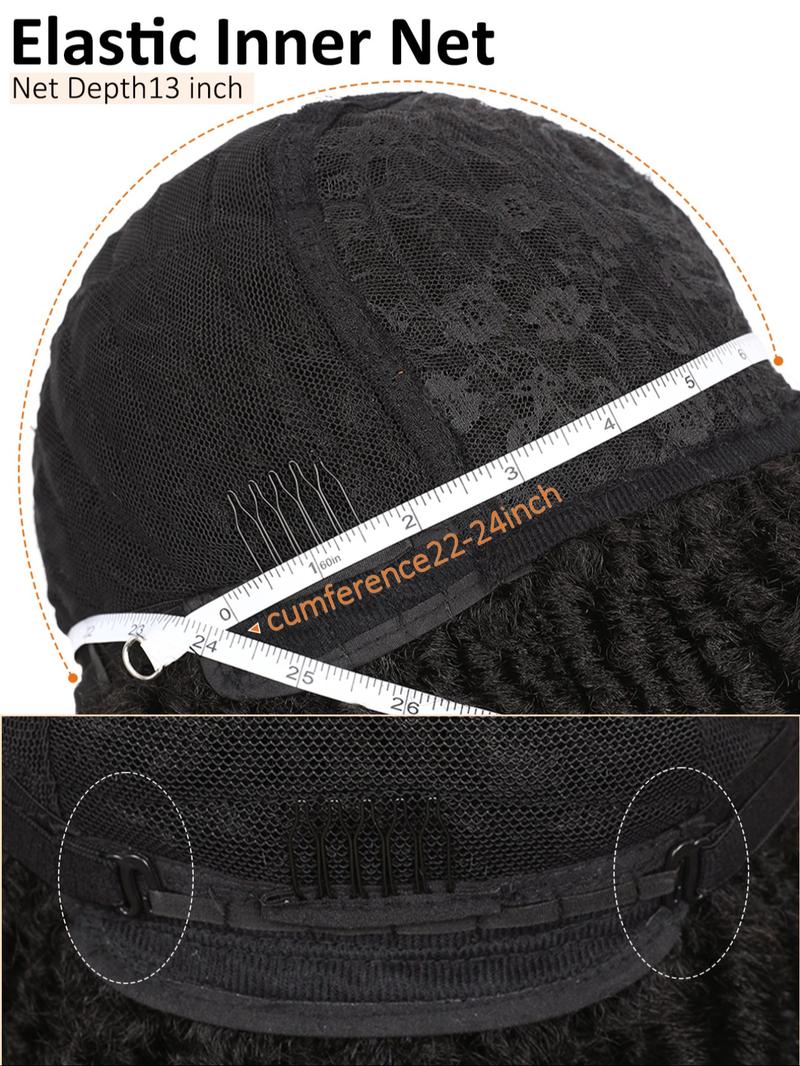 Dreadlock Wig Short Twist Braided Wigs for Women and Men, Afro Curly Synthetic Wig, Faux Locs Braided Crochet Hair Wigs, 1b/30#, Synthetic Twists Wigs