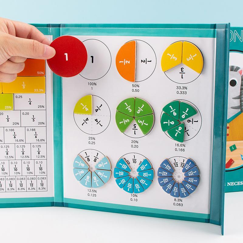 Magnetic Fraction Learning Board Set, Educational Math Toy for Kids, Interactive Teaching Tool, Easy to Use, Perfect for Home Schooling, Learning Materials