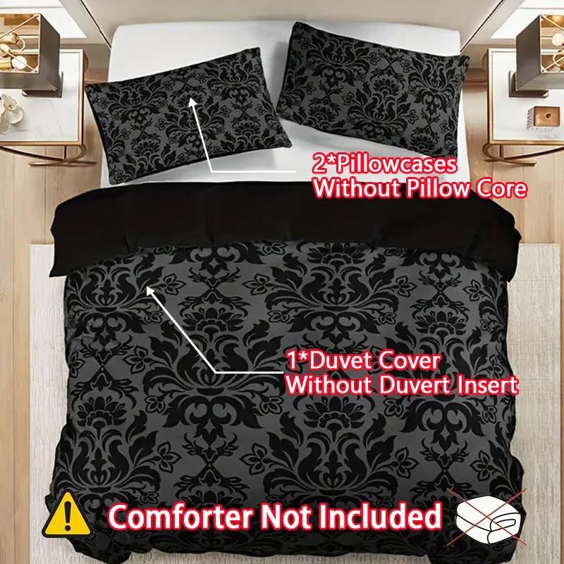 Baroque Printed Bedding Set, 1 Count Duvet Cover & 2 Counts Pillowcase without Filler, Soft Comfortable Bedding Set for Home Bedroom, Decorative Duvet Cover