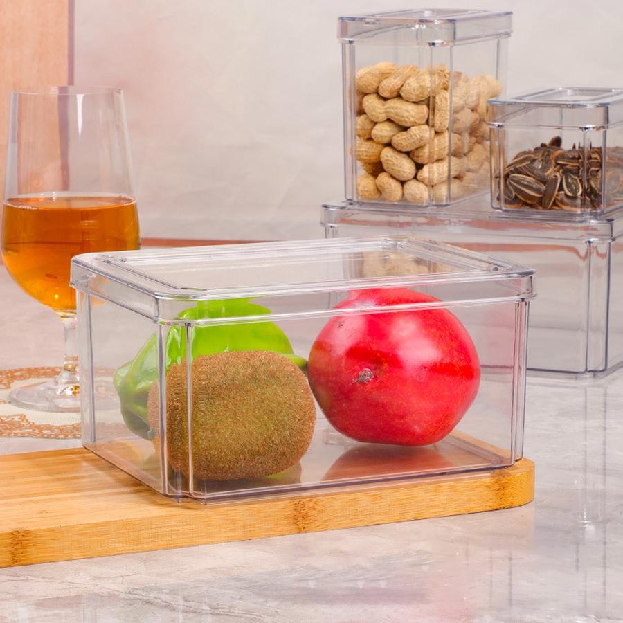 ✨Clear Storage Boxes, Kitchen & Fridge Organizing Must - haves✨ Tired of a messy kitchen/fridge? These stackable clear boxes maximize space, smooth edges. BPA - free, freezer Fridge Storage Organizer