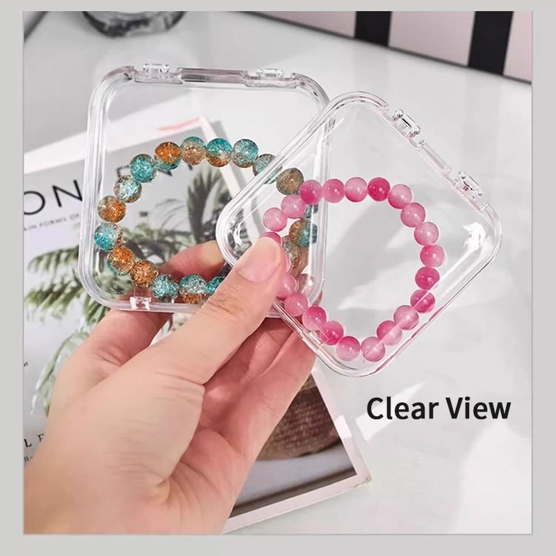 Jewelry Storage Box Set, 12 Transparent Compartments, Large Clear Organizer, Portable Bead Holder, 9x3.6x2.4 Inches, Compact Accessory for Travel & Crafting, Travel Essentials