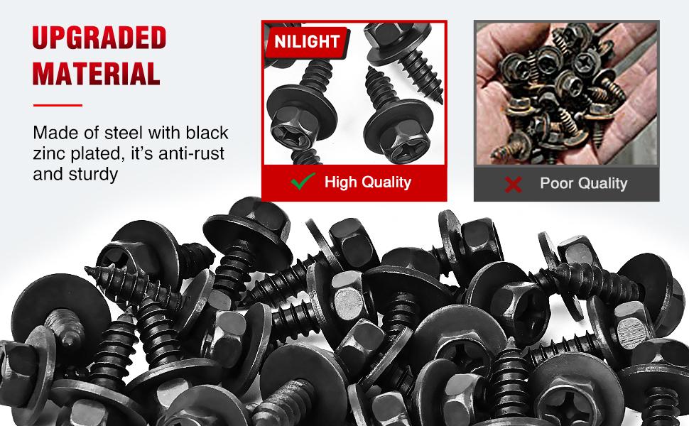 Nilight 25Pcs Hex Head Screw Bolt Fit for 6mm holes Bumper Cover Splash Shield Mud Guard Screw Bolt Replacement for Toyota Avalon Camry Corolla Scion Lexus 90159-60498 Car Accessories Automotive  dealsforyoudays