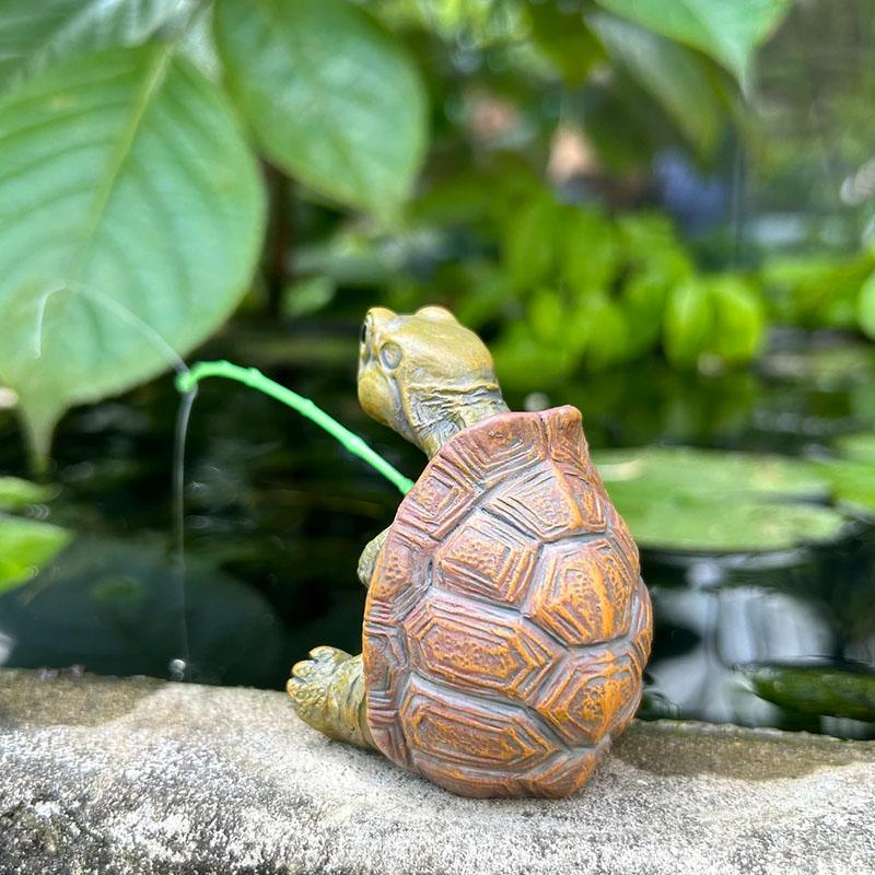 Cute Fishing Turtle Figurine, Outdoor Garden Pond Decor, Yard Balcony Plant Ornament, Adorable Water Pool Decoration