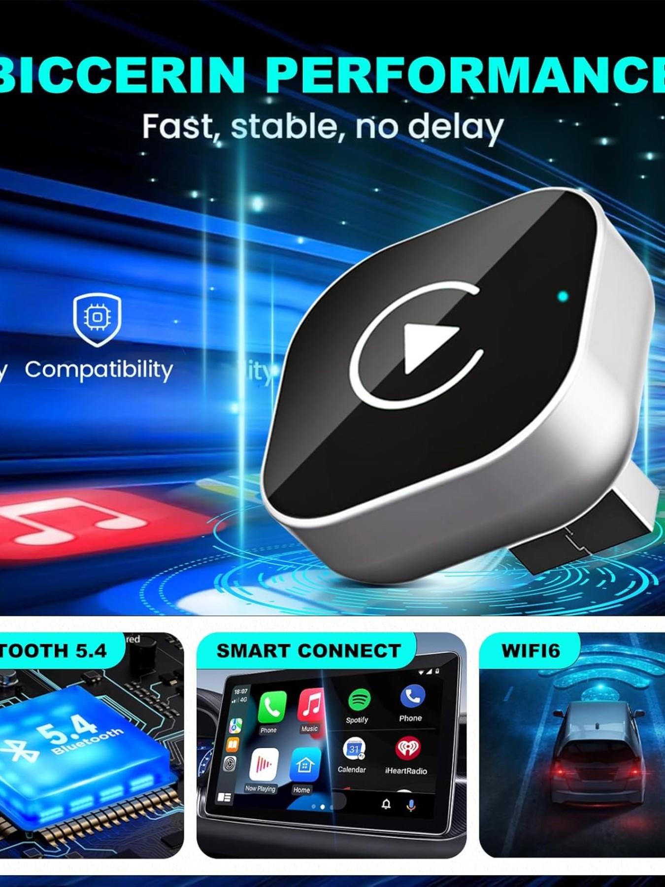 Universal Wireless Carplay and Android Auto Mini Adapter, Plug-And-Play USB Encryption Dog, Compatible with Volkswagen, Toyota, Ford, Mercedes-Benz, Nissan, Honda, Bmw