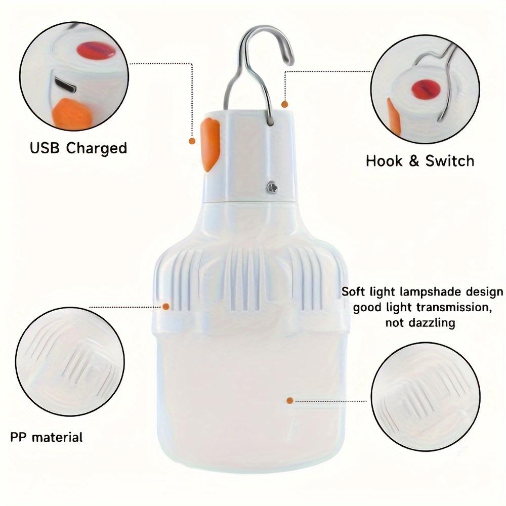 Camping Lantern, USB-Rechargeable Smart Lantern, LED Portable Lantern Night Light, High-Brightness Lighting, with Hook, for Emergency Use, Camping, Fishing, Garden, Street Vending