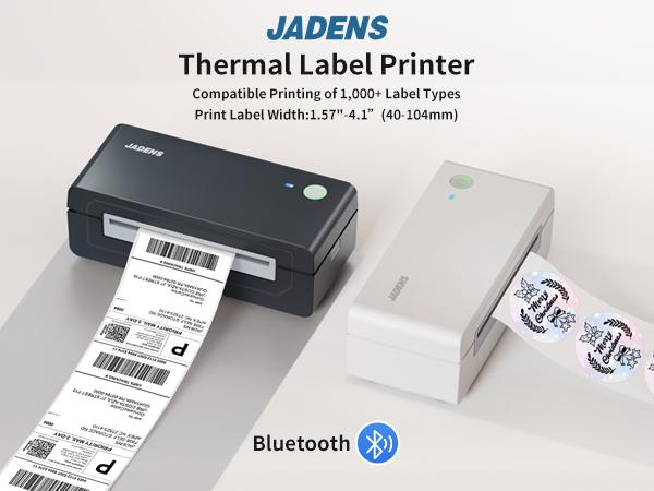 JADENS Shipping Label Printer, Bluetooth Wireless Thermal Label Printer, Compatible with iOS, Android, Windows, Mac, Chromebook, Widely Used for Etsy, Ebay, Shopify, USPS JADENS Shipping Label Printer, Bluetooth Wireless Thermal Label Printer, Compatible with iOS, Android, Windows, Mac, Chromebook, Widely Used for Etsy, Ebay, Shopify, USPS