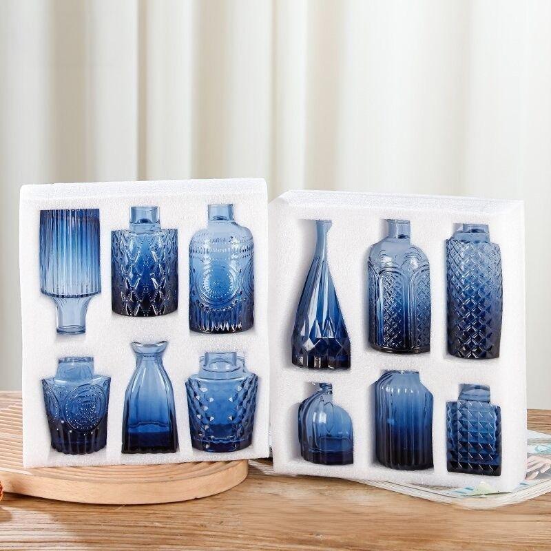 12pcs💐Glass Bud Vase Set As Wedding Centerpieces for Tables,Small Minimalist Vases for Flowers, Vintage Rustic Home Decor for Table Centerpiece Wedding Party, Birthday Party,Anniversary,Modern Clear Aromatherapy Bottle for Living Room Bedroom