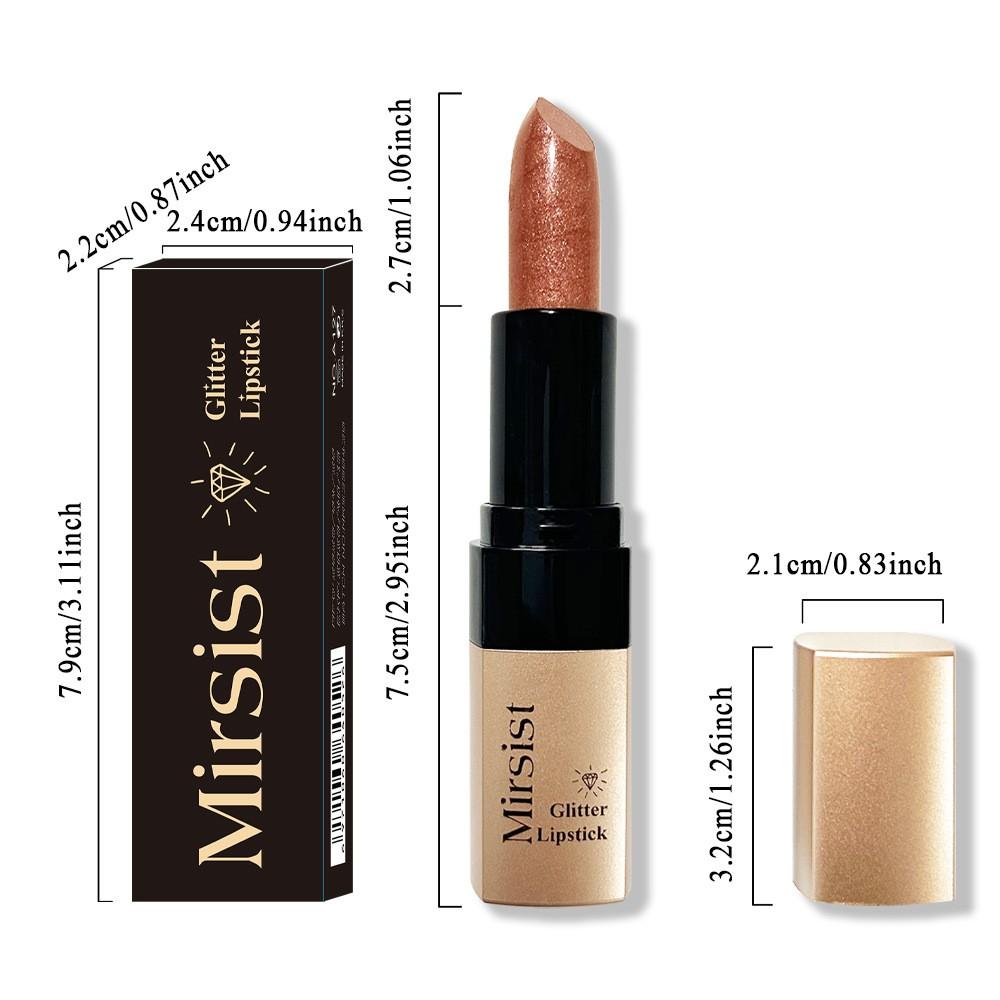 Single Tube 6-Color Metallic Gloss Lipstick, Gold Flash 3D Lipstick, Sparkling Pearl Shine Lipstick, Ideal Gift, Mother's Day Gift