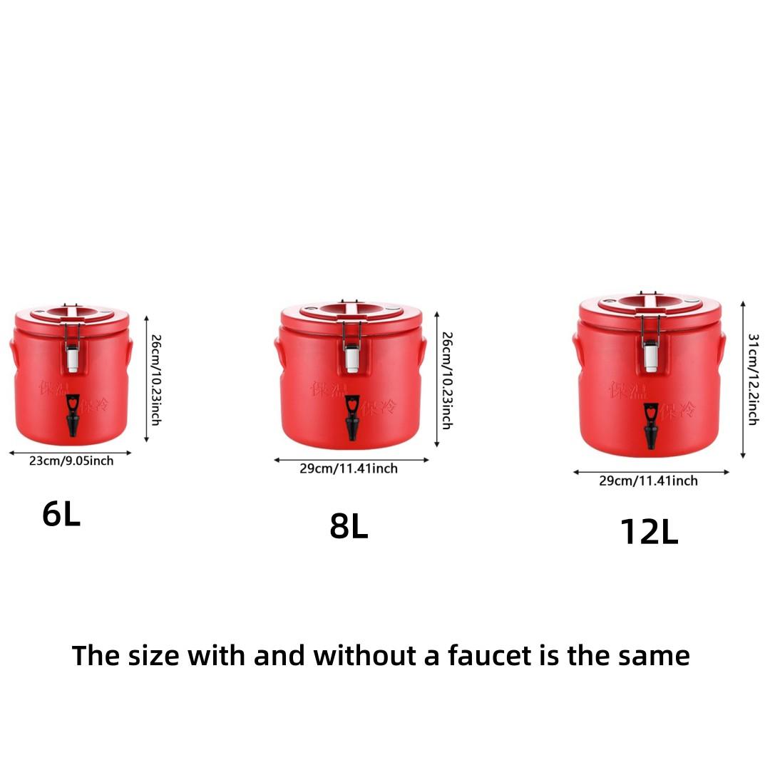 Multi-Functional Insulated Bucket, Lock-Closure Seal, Stainless Steel Inner Tank, Large Capacity Rice Porridge Soup Soybean Milk Container