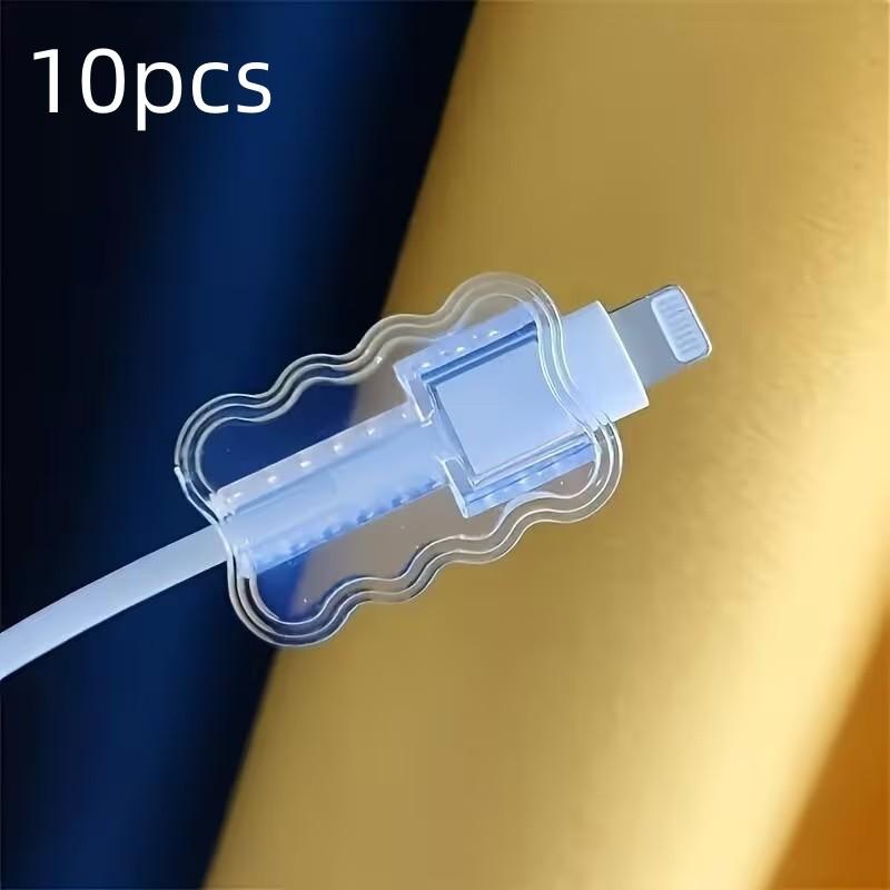 10-Pack High-Quality Flexible Tpu Wave Cable Protectors, Durable Cable Guards, Strong Protection for Phone Data Cables, No Battery Included